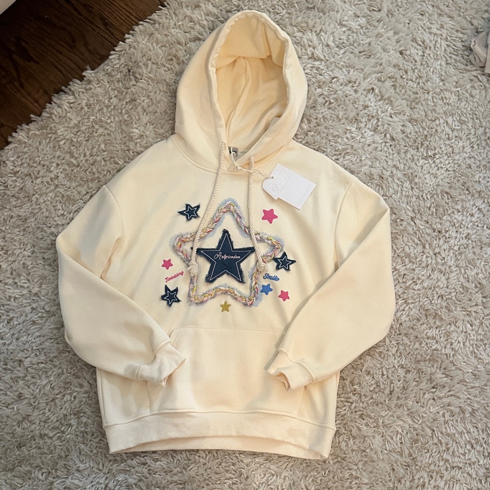 Aelfric Eden Denim Star Appliqué Hoodie